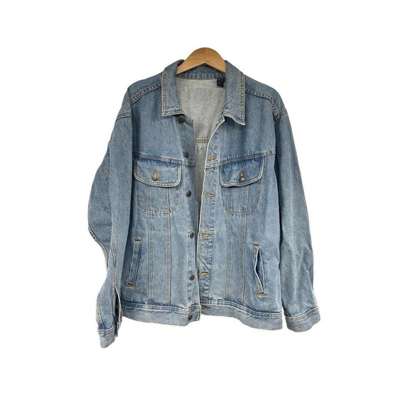 Wrangler Trucker Jacket Mens Size XL Kone Ranger Denim Jeans Upcycled Vintage - Picture 3 of 7